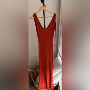 Margiela MM6 Coral Knit Low Back Long Dress